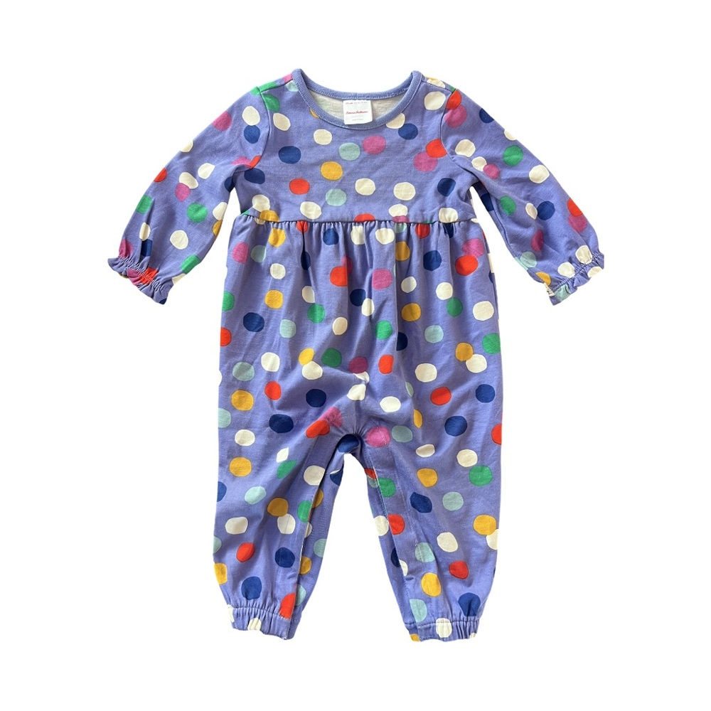 NWOT Hanna Andersson purple polka dot bubble romper